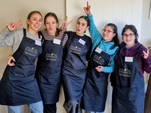 Clients and support workers taking part in a cooking activity